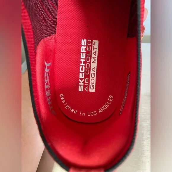 NWT-SKECHERS..MENS RED GO WALK HYPER PILLAR SNEAKERS - Picture 10 of 16